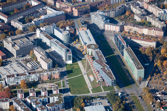 Drohnenbild von Kriegsstraße Ost im Ortsteil Südstadt in Karlsruhe im Bundesland Baden-Württemberg, Deutschland