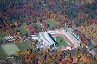 Luftbild von Fußball- Wildparkstadion des Vereins KSC in Karlsruhe im Ortsteil Innenstadt-Ost im Bundesland Baden-Württemberg, Deutschland