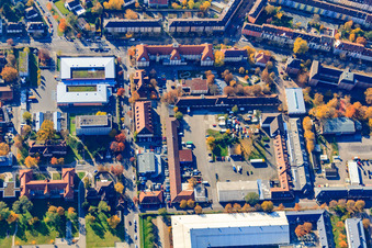 Kußmaulstraße x Ludwig-Haas-Straße im Ortsteil Nordweststadt in Karlsruhe im Bundesland Baden-Württemberg, Deutschland