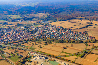 Stadtansicht von Osten in Hagenbach im Bundesland Rheinland-Pfalz, Deutschland