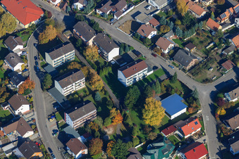 Konrad-Adenauer-Ring in Hagenbach im Bundesland Rheinland-Pfalz, Deutschland aus der Vogelperspektive