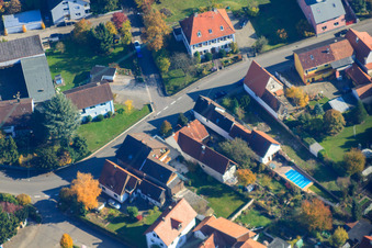 Friedenstr in Hagenbach im Bundesland Rheinland-Pfalz, Deutschland aus der Luft
