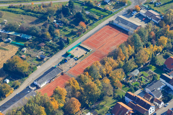Luftbild von Tennisplätze in Hagenbach im Bundesland Rheinland-Pfalz, Deutschland