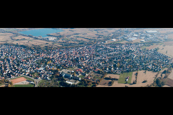 Panorama - Perspektive Ortsansicht der Straßen und Häuser der Wohngebiete in Hagenbach im Bundesland Rheinland-Pfalz, Deutschland