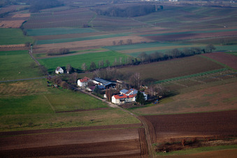 Luftbild von Eichenhof im Ortsteil Deutschhof in Kapellen-Drusweiler im Bundesland Rheinland-Pfalz, Deutschland