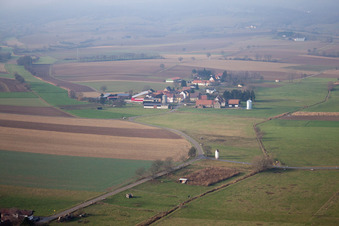 Luftaufnahme von Ortsteil Deutschhof in Kapellen-Drusweiler im Bundesland Rheinland-Pfalz, Deutschland
