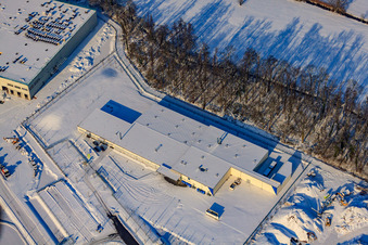 Thermo Fisher im Winter bei Schnee im Ortsteil Minderslachen in Kandel im Bundesland Rheinland-Pfalz, Deutschland