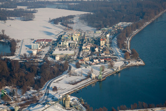 Lauterbourg (Elsass), Rheinhafen im Bundesland Bas-Rhin, Frankreich aus der Luft