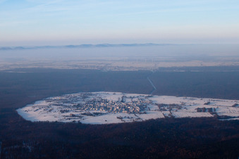 Ortsteil Büchelberg in Wörth am Rhein im Bundesland Rheinland-Pfalz, Deutschland vom Flugzeug aus
