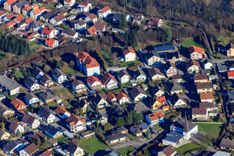 Luftbild von Berliner Straße in Lingenfeld im Bundesland Rheinland-Pfalz, Deutschland