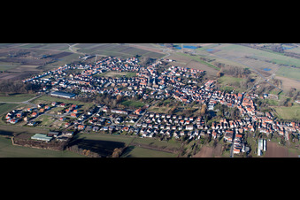 Panorama Perspektive Dorf - Ansicht in Gommersheim im Bundesland Rheinland-Pfalz, Deutschland