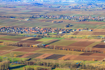 Luftaufnahme von Dorfansicht von Südosten in Altdorf im Bundesland Rheinland-Pfalz, Deutschland