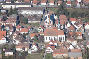 Soultz-sous-Forêts (Elsaß) im Bundesland Bas-Rhin, Frankreich vom Flugzeug aus