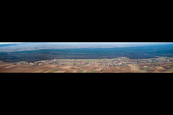Panorama von Schleithal, Längstes Dorf des Elsaß im Bundesland Bas-Rhin, Frankreich