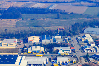 Schrägluftbild von Horstring im Ortsteil Minderslachen in Kandel im Bundesland Rheinland-Pfalz, Deutschland
