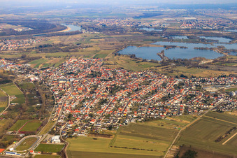 Ortansicht aus Süden im Ortsteil Oberhausen in Oberhausen-Rheinhausen im Bundesland Baden-Württemberg, Deutschland