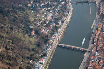 Alte Brücke, Hölderlinweg im Ortsteil Neuenheim in Heidelberg im Bundesland Baden-Württemberg, Deutschland