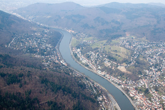 Ortsteil Ziegelhausen in Heidelberg im Bundesland Baden-Württemberg, Deutschland aus der Luft