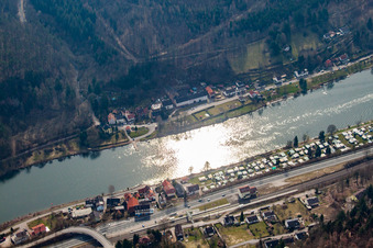 Neckarhäuserhof, Fähre über den Neckar nach Neckarhausen in Neckarsteinach im Bundesland Hessen, Deutschland