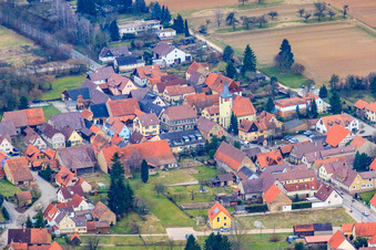 Waldenserkirche im Ortsteil Großvillars in Oberderdingen im Bundesland Baden-Württemberg, Deutschland