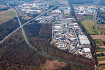 Industriegebiet Greschbachstraße im Ortsteil Grötzingen in Karlsruhe im Bundesland Baden-Württemberg, Deutschland