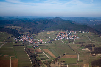 Ortsteil Gleishorbach in Gleiszellen-Gleishorbach im Bundesland Rheinland-Pfalz, Deutschland von der Drohne aus gesehen