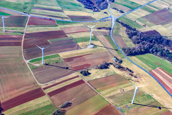 Windpark auf der Gestfeld Hohe in Vinningen im Bundesland Rheinland-Pfalz, Deutschland