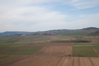Luftaufnahme von Printzheim im Bundesland Bas-Rhin, Frankreich