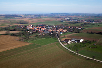 Luftbild von Zœbersdorf im Bundesland Bas-Rhin, Frankreich