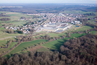 Mertzwiller im Bundesland Bas-Rhin, Frankreich aus der Luft