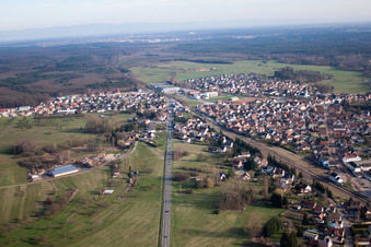 Schrägluftbild von Griesbach im Bundesland Bas-Rhin, Frankreich