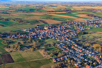 Luftbild von Dorfansicht im Viehstrich aus Südosten in Kapsweyer im Bundesland Rheinland-Pfalz, Deutschland