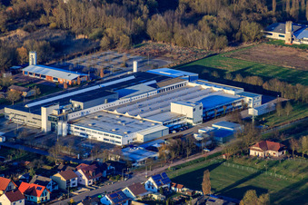 Webasto Mechatronics im Ortsteil Schaidt in Wörth am Rhein im Bundesland Rheinland-Pfalz, Deutschland aus der Drohnenperspektive