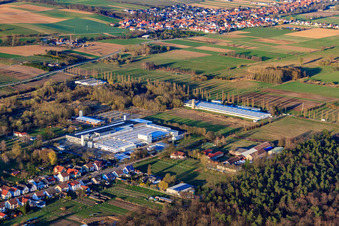 Industriegebiet mit Webasto Mechatronics und ConFas GmbH im Ortsteil Schaidt in Wörth am Rhein im Bundesland Rheinland-Pfalz, Deutschland