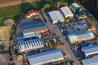 Luftbild von Industriegebiet Am Gäxwald mit Klarsicht-Verpackungen Weber GmbH, Terberg HS GmbH in Herxheim bei Landau im Bundesland Rheinland-Pfalz, Deutschland