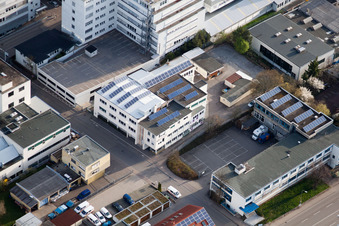 Schrägluftbild von Firma Jilg, Dieselstr im Ortsteil Eltingen in Leonberg im Bundesland Baden-Württemberg, Deutschland