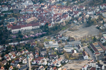 Johannes-Kepler-Gymnasium, Lindenstr in Leonberg im Bundesland Baden-Württemberg, Deutschland aus der Vogelperspektive