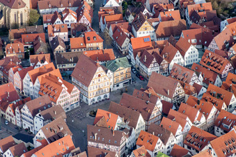 Marktplatz der Innenstadt in Leonberg im Bundesland Baden-Württemberg, Deutschland