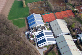 Württemb. Tennisbund, Emerholzweg im Ortsteil Stammheim in Stuttgart im Bundesland Baden-Württemberg, Deutschland von oben