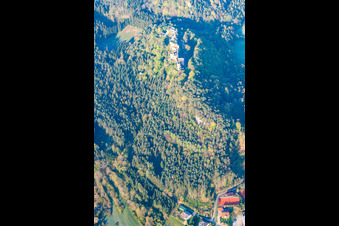 Dahn, Ruine Alt-Dahn im Bundesland Rheinland-Pfalz, Deutschland aus der Vogelperspektive