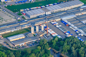 Schrägluftbild von Germersheim im Bundesland Rheinland-Pfalz, Deutschland