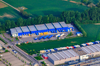 Luftbild von REBER Logistik Gruppe und Nolte Möbel GmbH & Co. KG in Germersheim im Bundesland Rheinland-Pfalz, Deutschland