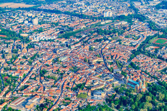 Stadtansicht vom Dom bis St. Joseph in Speyer im Bundesland Rheinland-Pfalz, Deutschland