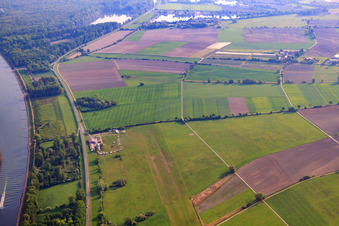 Flugplatz Herrenteich am Rheinufer in Hockenheim im Bundesland Baden-Württemberg, Deutschland