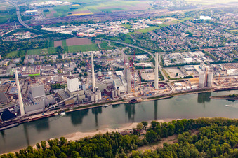 Neckarau, GKM in Mannheim im Bundesland Baden-Württemberg, Deutschland vom Flugzeug aus