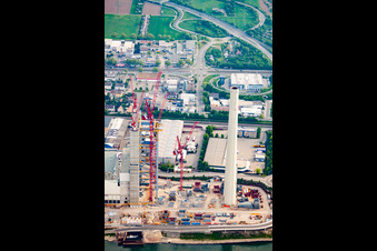 Drohnenbild von Neckarau, GKM in Mannheim im Bundesland Baden-Württemberg, Deutschland