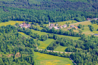 Ortsteil Bienwaldmühle von Frankreich aus gesehen in Scheibenhardt im Bundesland Rheinland-Pfalz, Deutschland