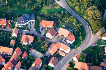 Luftbild von Nordring mit Ferienwohnung Meyer und Grün im Ortsteil Rechtenbach in Schweigen-Rechtenbach im Bundesland Rheinland-Pfalz, Deutschland