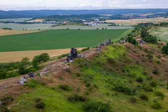 Warnstedter Teufelsmauer in Thale im Bundesland Sachsen-Anhalt, Deutschland vom Flugzeug aus
