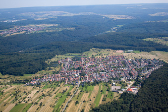 Ortsteil Spessart in Ettlingen im Bundesland Baden-Württemberg, Deutschland aus der Luft
